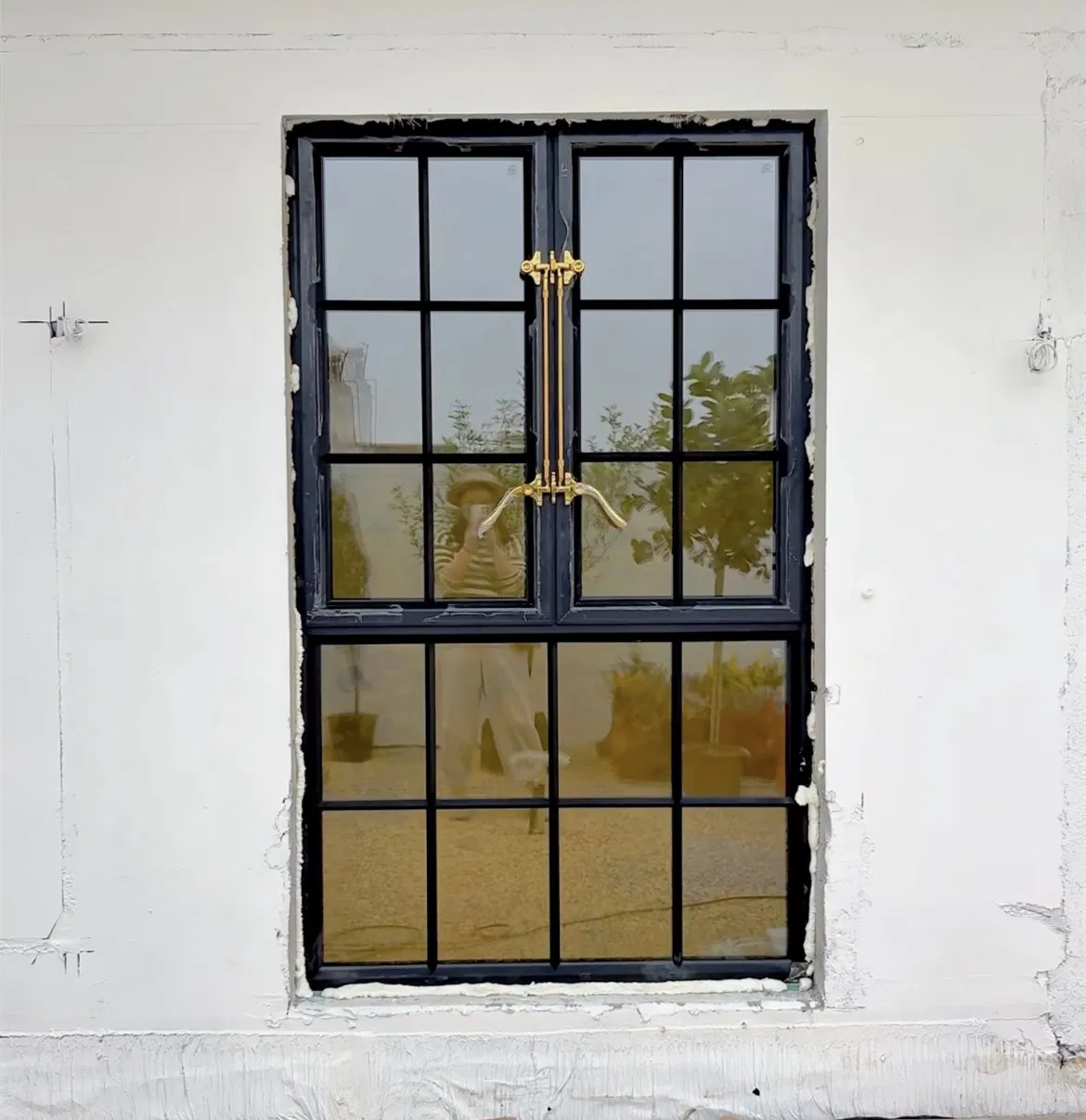Heavy Duty Aluminum Steel-Look Casement Window with Fixed Panel