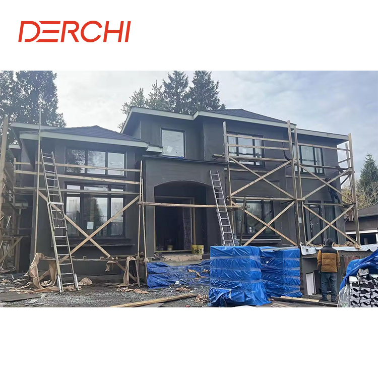 DERCHI NFRC Modern Minimalist Design Replacement Low E Aluminium Thin Profile Soundproof Black Casement Windows for USA