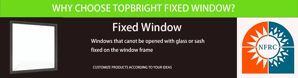 Hurricane Impact Aluminium Windows Floor to Ceiling Aluminum Large Fixed Glass Windows Extra Large Picture Window