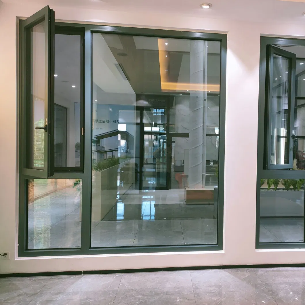 Thermally Broken Commercial Double Glazed Aluminum Picture and Fixed Triple Glass Window