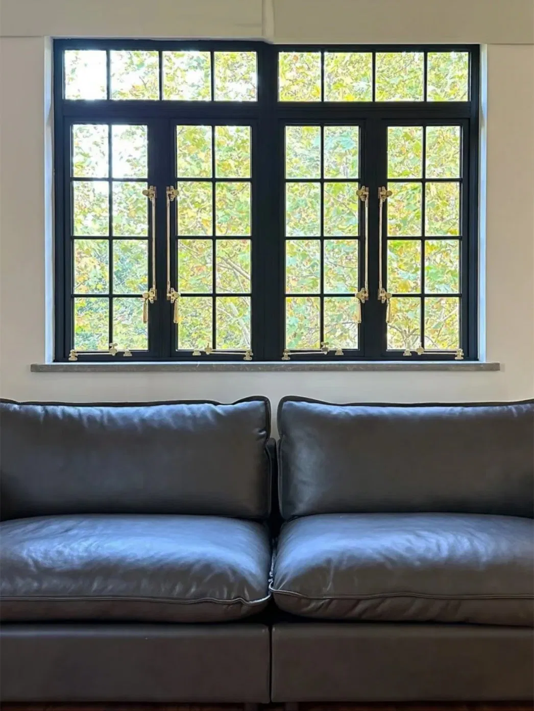 Heavy Duty Aluminum Steel-Look Casement Window with Fixed Panel