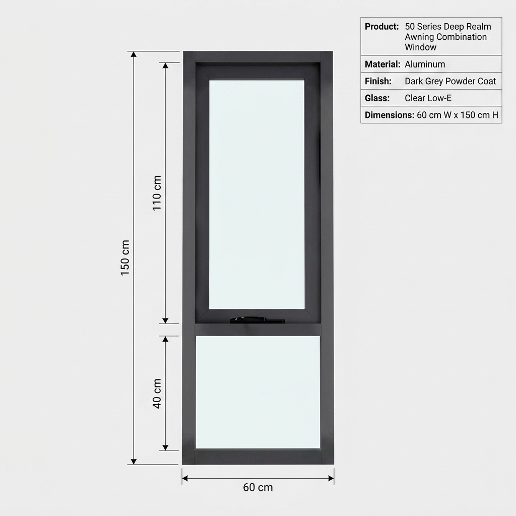 High Quality Window Product Blueprint and Specification Diagram