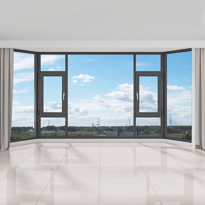 Modern Double Tempered Glass Sound Insulation Aluminum Alloy Sliding Windows