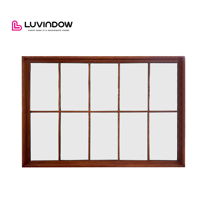 Luvindow Factory New Style Aluminum Design Large Windows Low E Argon Double Glass Fixed Window