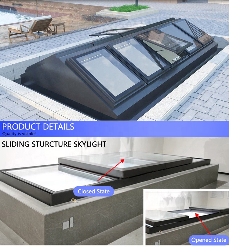 Smart Electric House Roof Window Automatic Aluminum Skylight Windows
