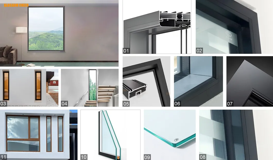 Large Fixed Glass Aluminum Floor-to-Ceiling Super Large Viewing Window for Villa