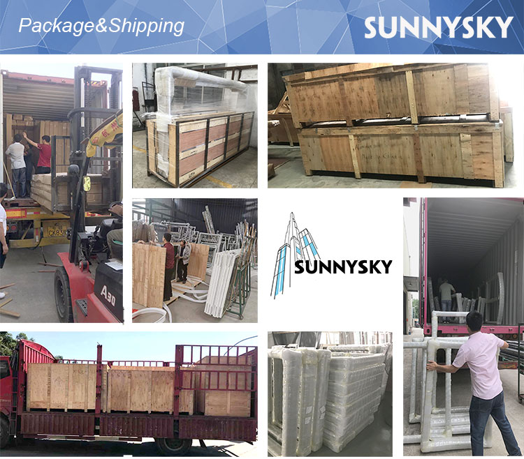 Sunnysky Customized Design Modern Aluminum Frame Fixed Window Floor to Ceiling Glass Windows for Villas