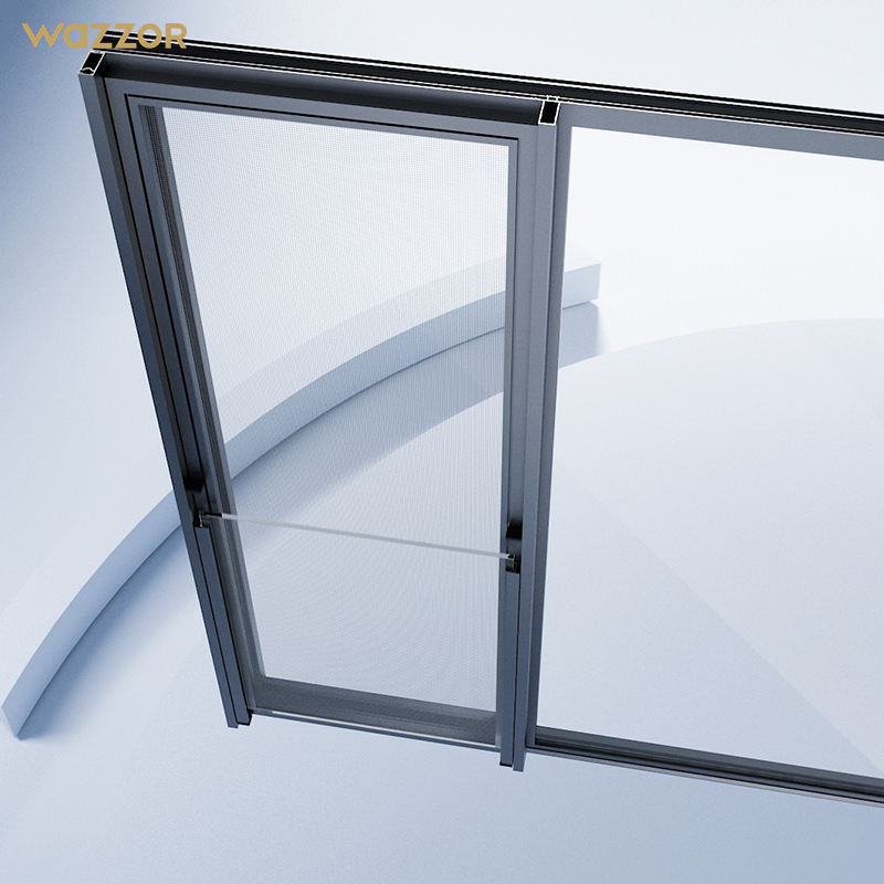 Wazzor Industrial Exterior Large Insulated Low-E Glass Tilt And Turn Window Tempered Glass Window Aluminum Casement Windows