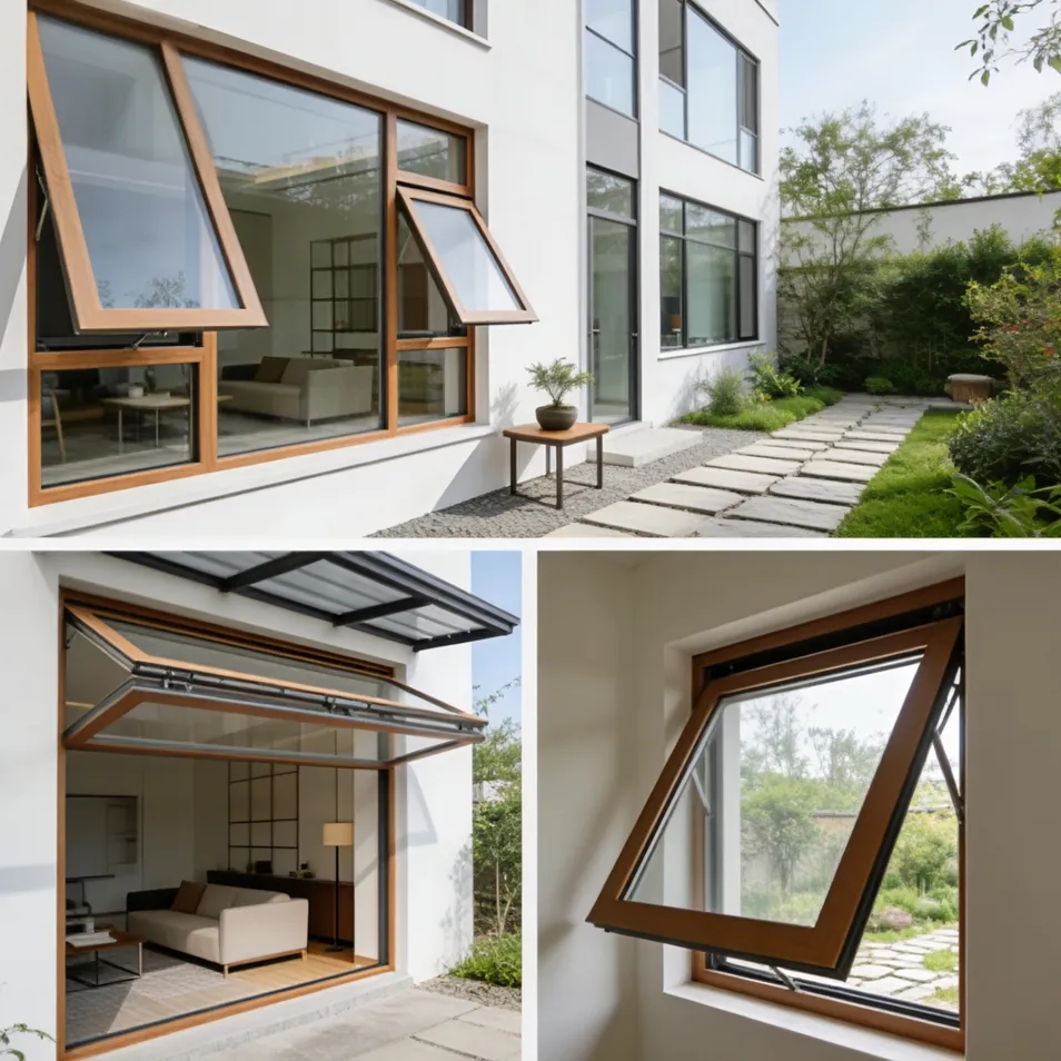 Anti-Fall, Outward-Opening and Inward-Tilting Aluminum Heat-Insulating Frence Awning Window