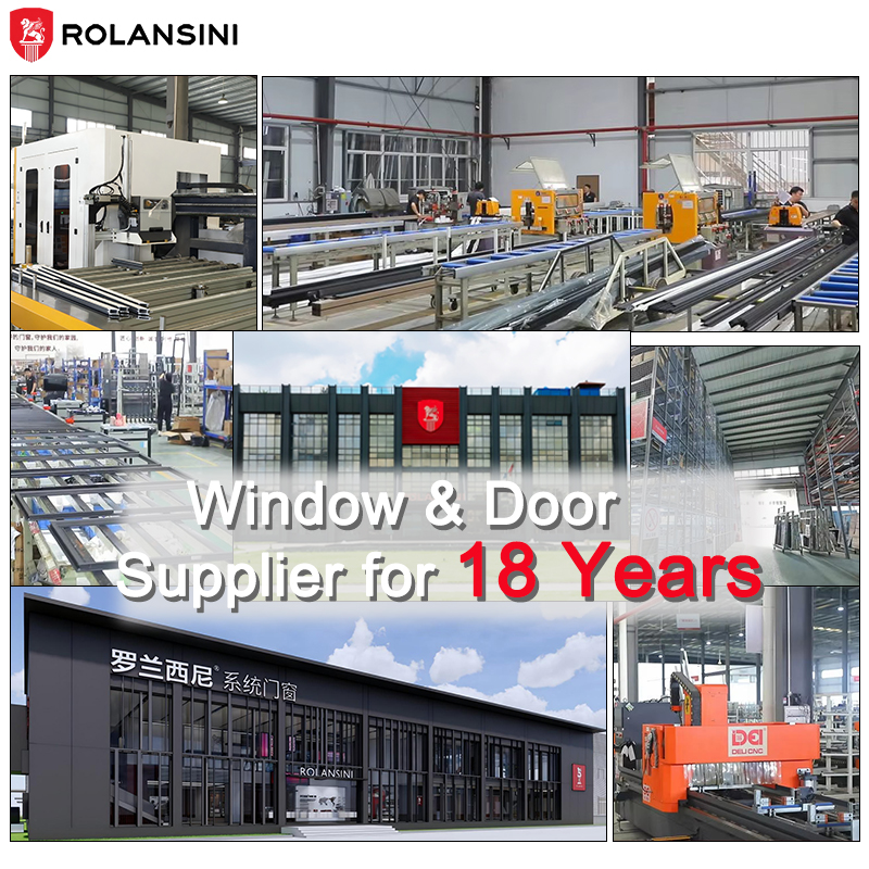 Rolansini AS2047 Factory Price Professional Manufacture Picture Black Aluminum Frame Full View Window Corner Fixed Window