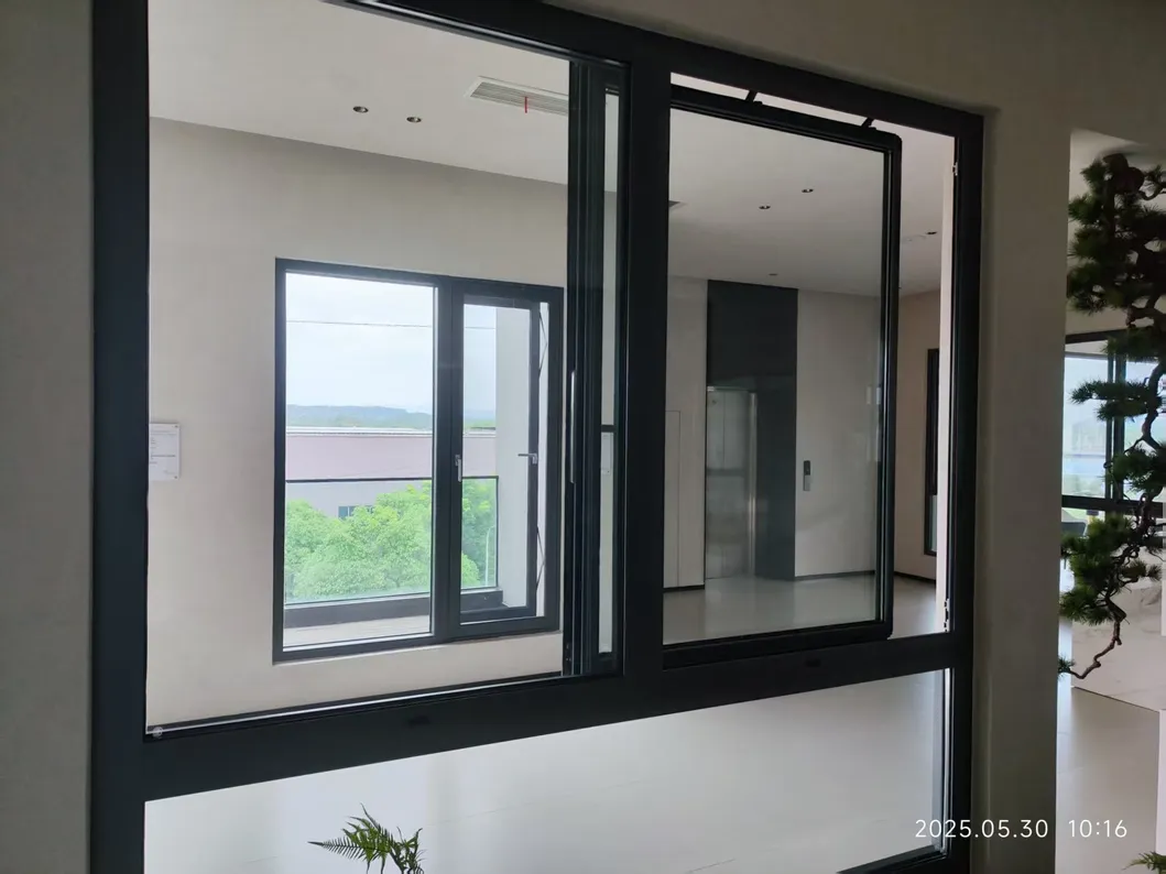 Wholesale Casement Glass Aluminum Windows High Quality Tempered Aluminium Frame Fixed Frameless Low-E Mirror Black Double Window Price