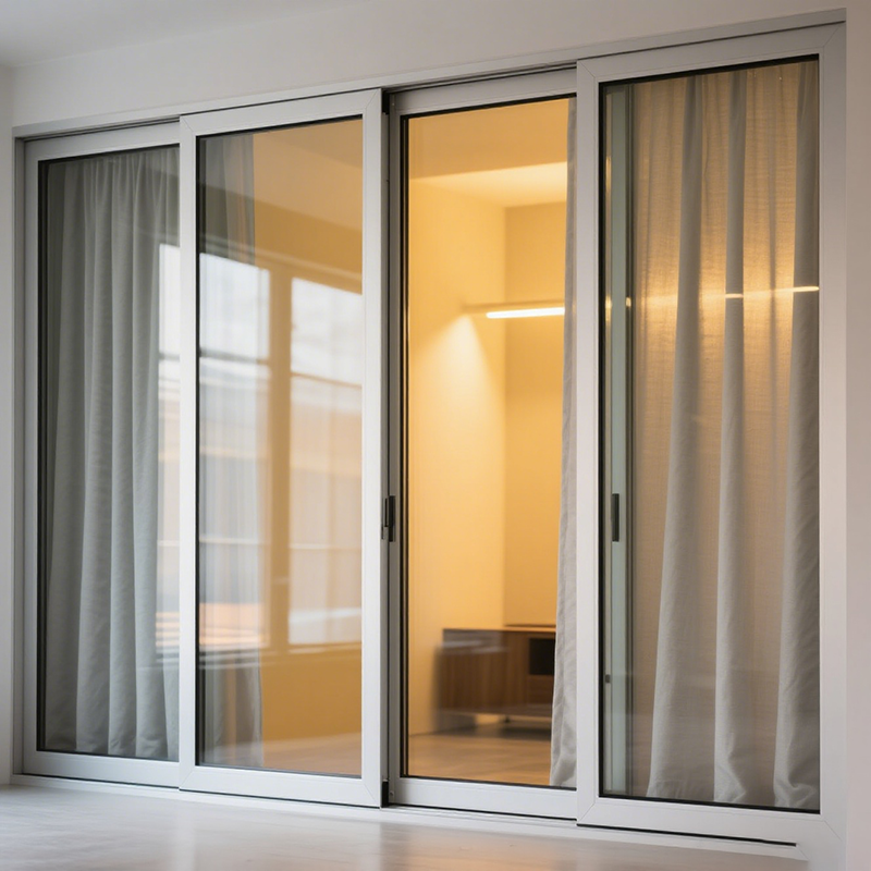 Aluminum Double-layer Tempered Glass Windows and Aluminum Sliding Windows Are Suitable for Family Apartments with Grille Designs