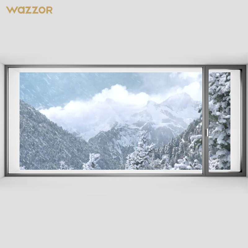 Wazzor Industrial Exterior Large Insulated Low-E Glass Tilt And Turn Window Tempered Glass Window Aluminum Casement Windows