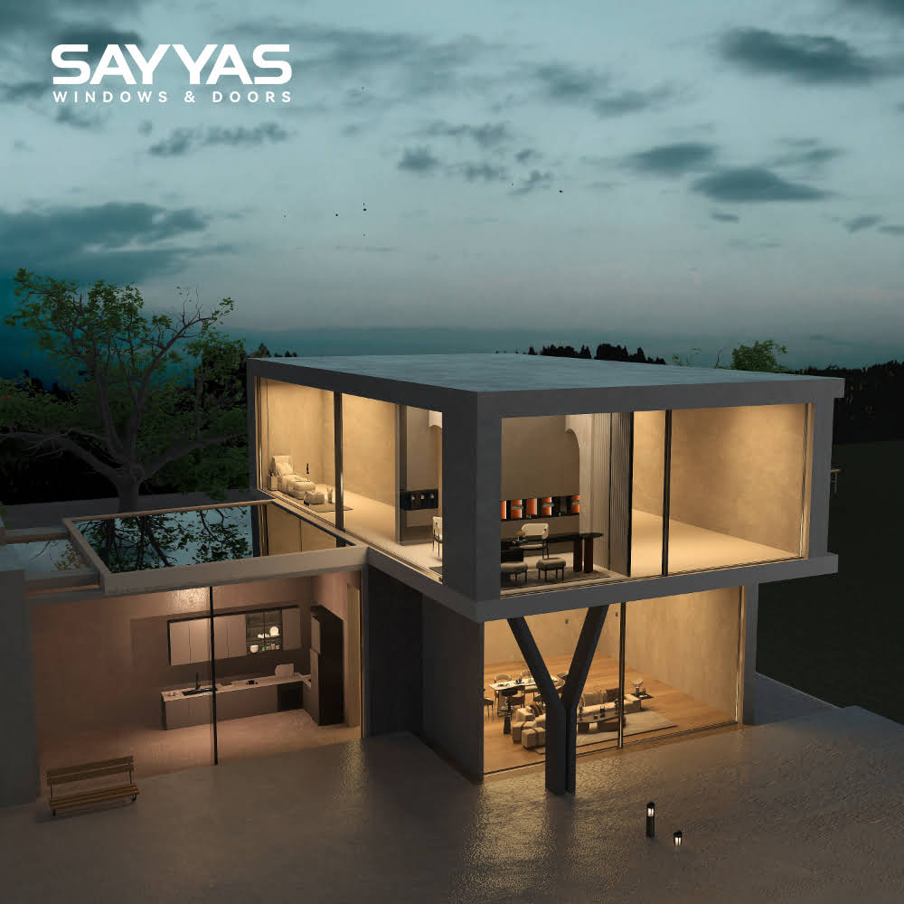 Sayyas Windows JE140 Modern Large Panoramic Thermal Break Aluminum Double Glazing Soundproof Sliding Window Doors China Factory
