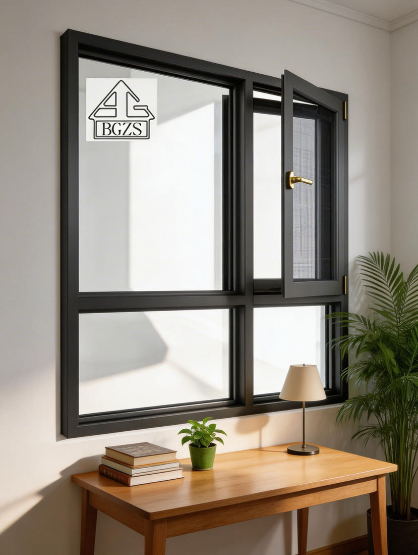 Bgzs Broken Aluminum Aluminium Casement Glass Window with Folding Mosquito Screen for Home/School