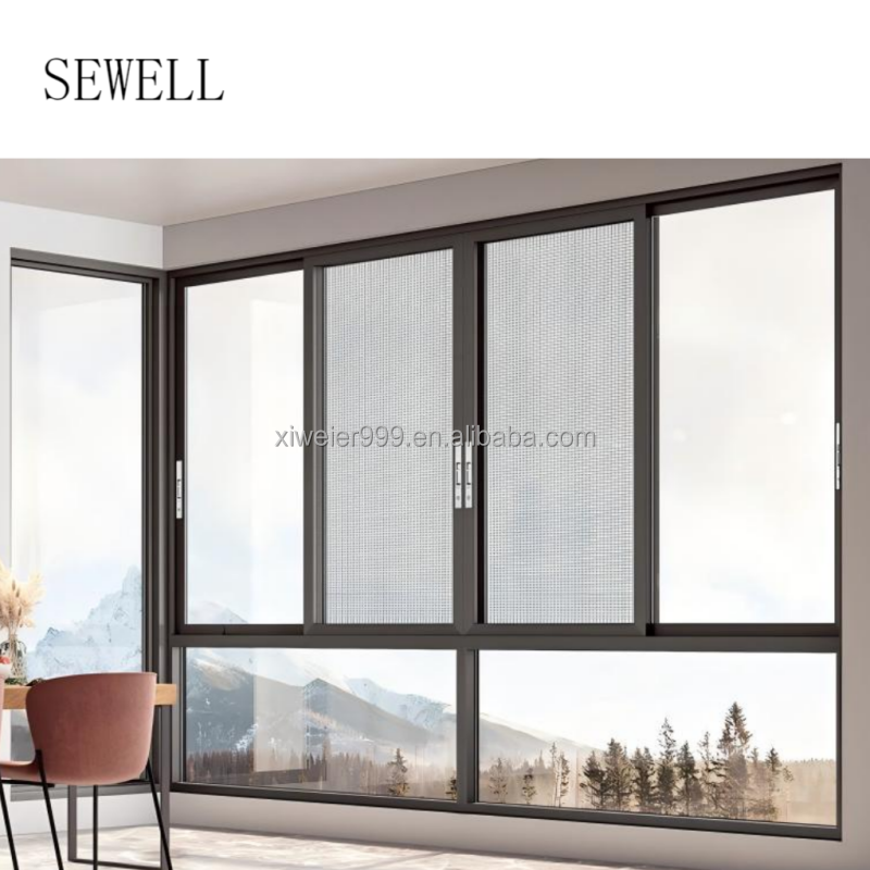 Best Quality Modern Soundproof Tempered Double Glass Thermal Break Aluminum Sliding Window