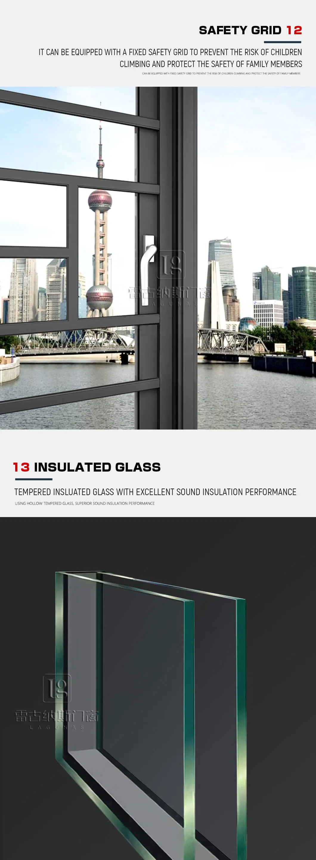 Factory Price Aluminum Window/ Aluminium Casement Window with Net