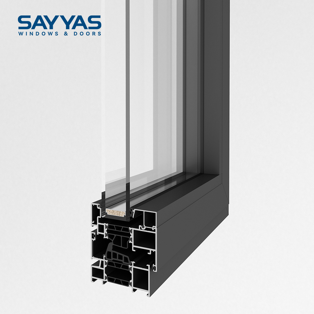 Sayyas Windows GR75-IW Modern Energy Efficient Thermal Break Double Glazing Soundproof Aluminium Windows Manufacturer China