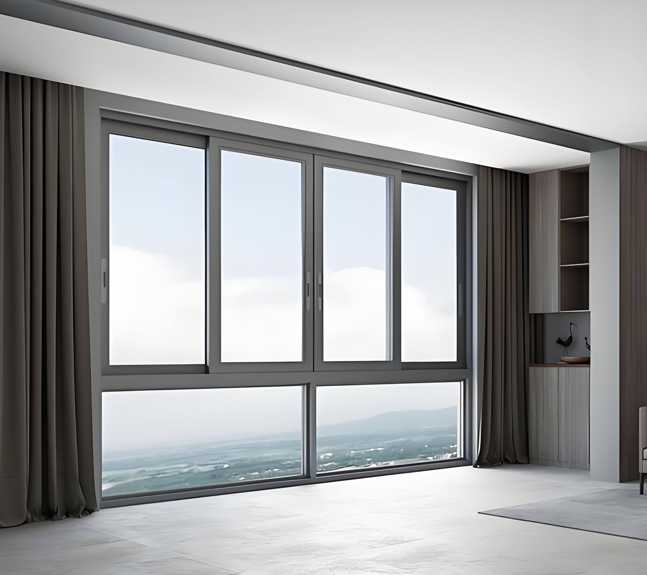 Aluminum Soundproof Window Energy Effective With All Colors Aluminum Alloy Frame
