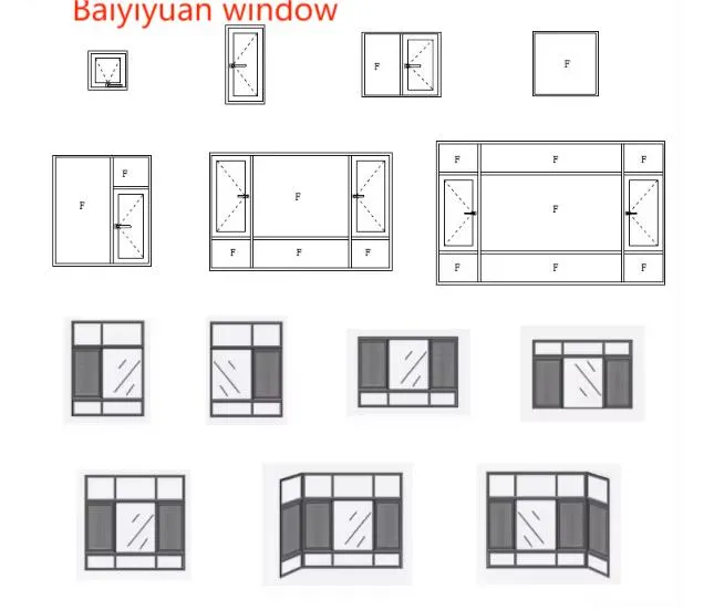 Aluminum Casement Windows profile section