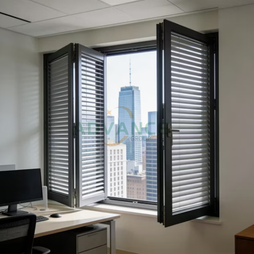 Modern High Quality Soundproof Tempered Glass Industrial Aluminium Folding Window for Residential Houses Hotel