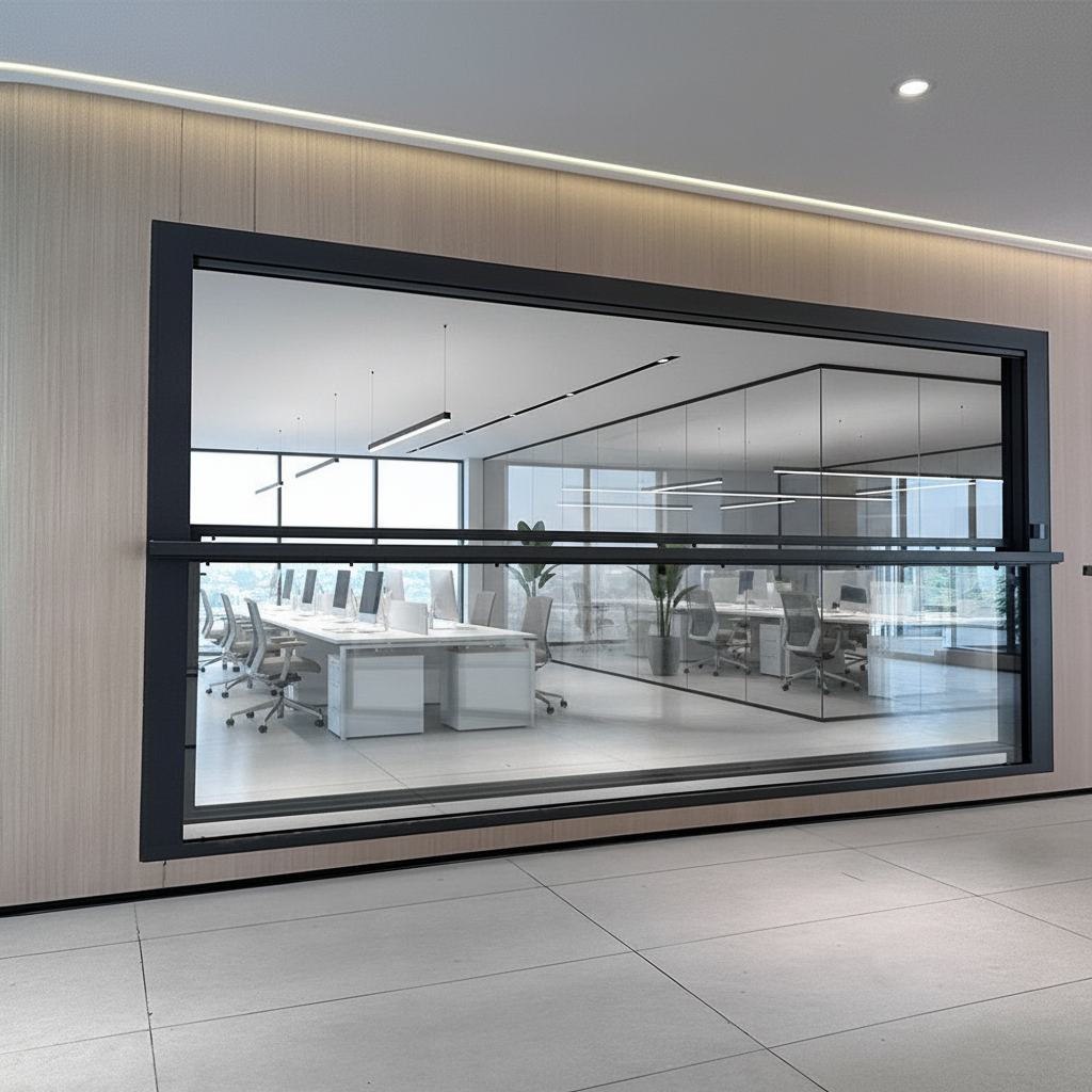 Electric Lifting Intelligent Vertical Opening Aluminum Alloy Window with Heat Insulation for High-rise Buildings and Villas