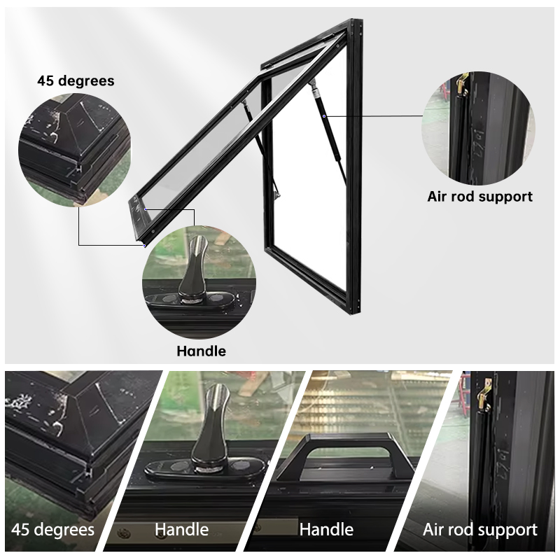 Eehe Architectural Aluminum Pass Through Window with Manual Winder Support Airtight Design for Commercial Projects CSA