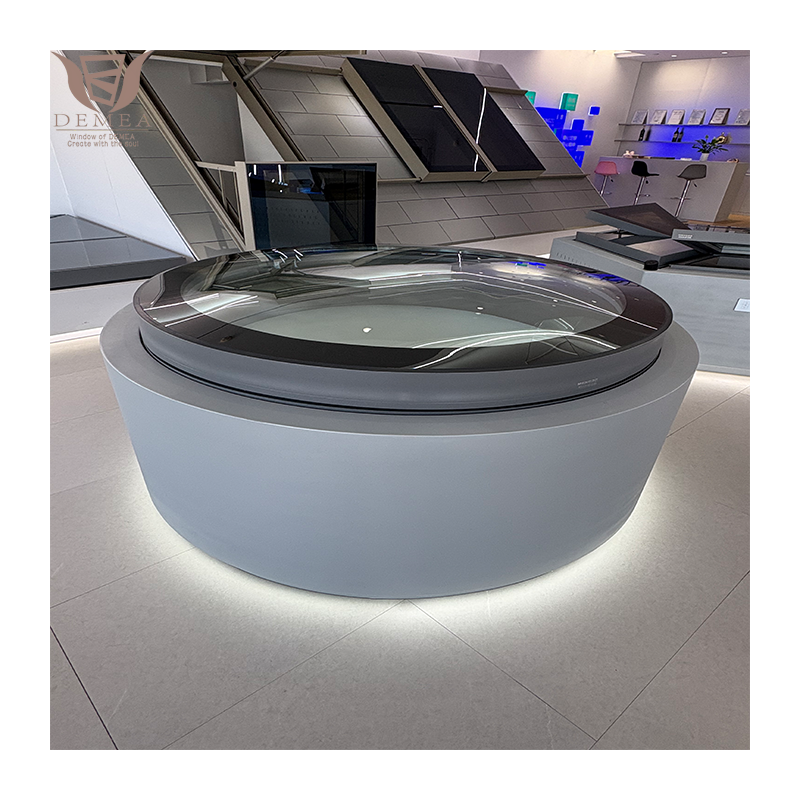 DEMEA Wholesale European Standards Tempered Glass Aluminum Frame Roof Electric Smart Round Skylight windows