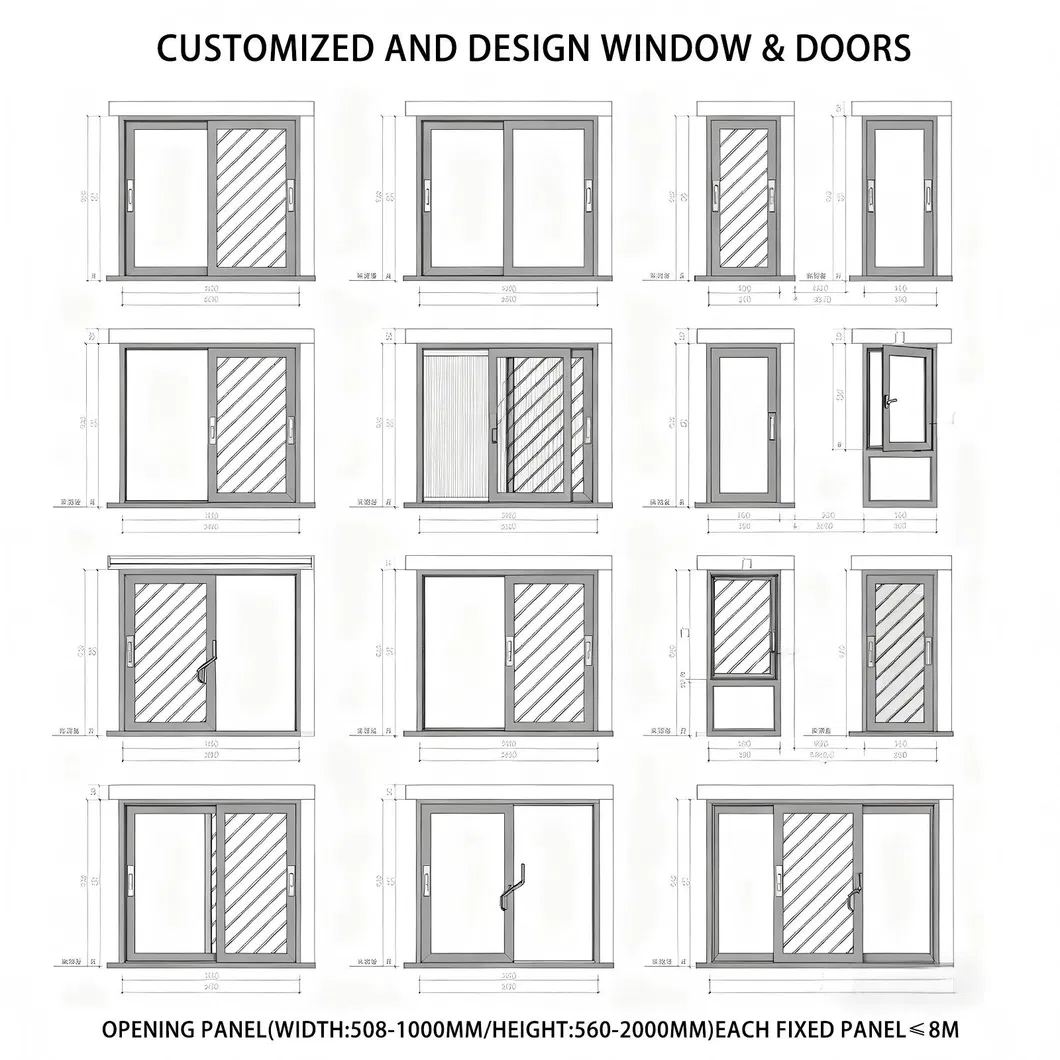Low-Maintenance No-Rust No-Deformation Easy-Handling Commercial-Residential Standard Aluminum Doors and Windows