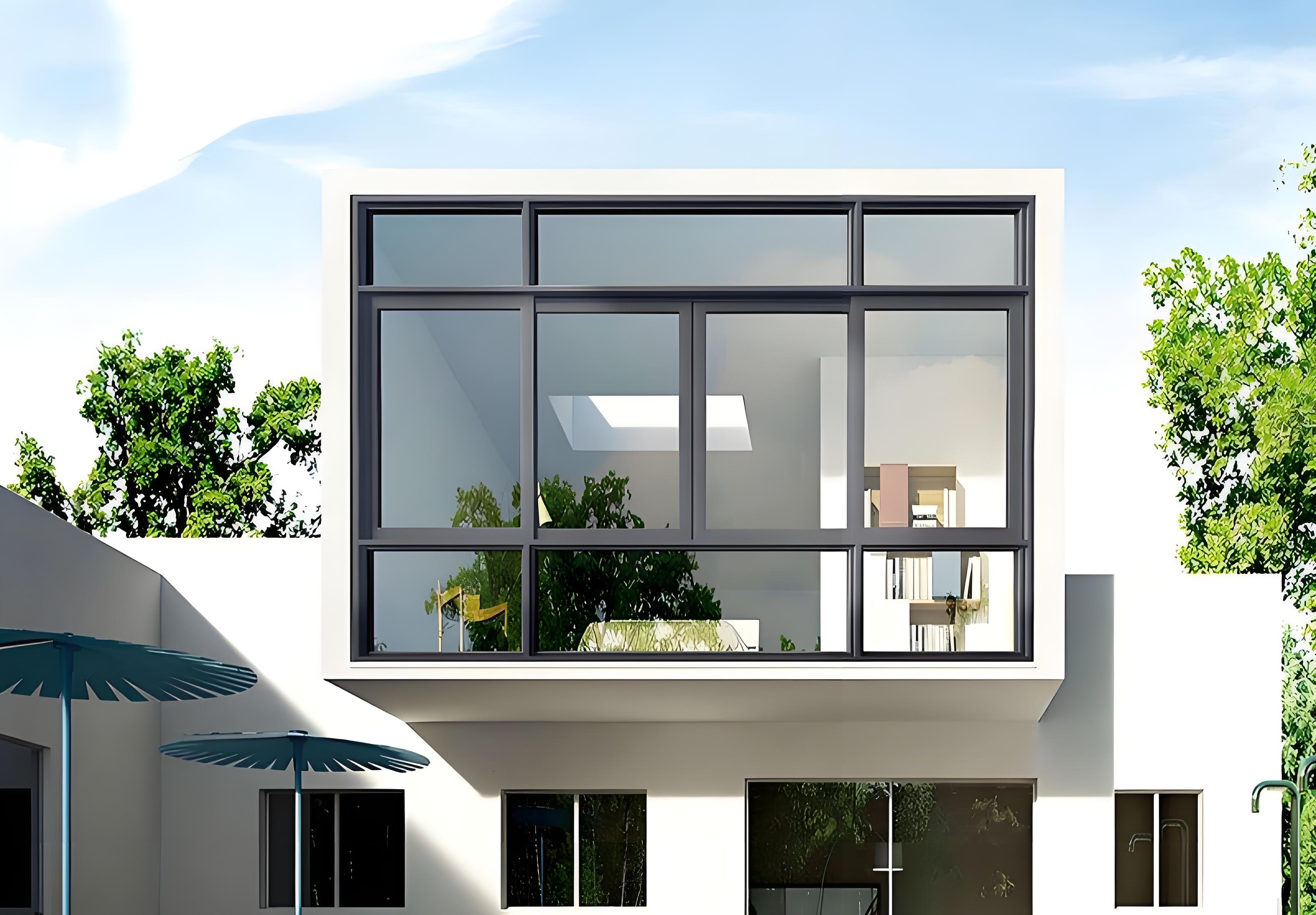 Aluminum Soundproof Window Energy Effective With All Colors Aluminum Alloy Frame