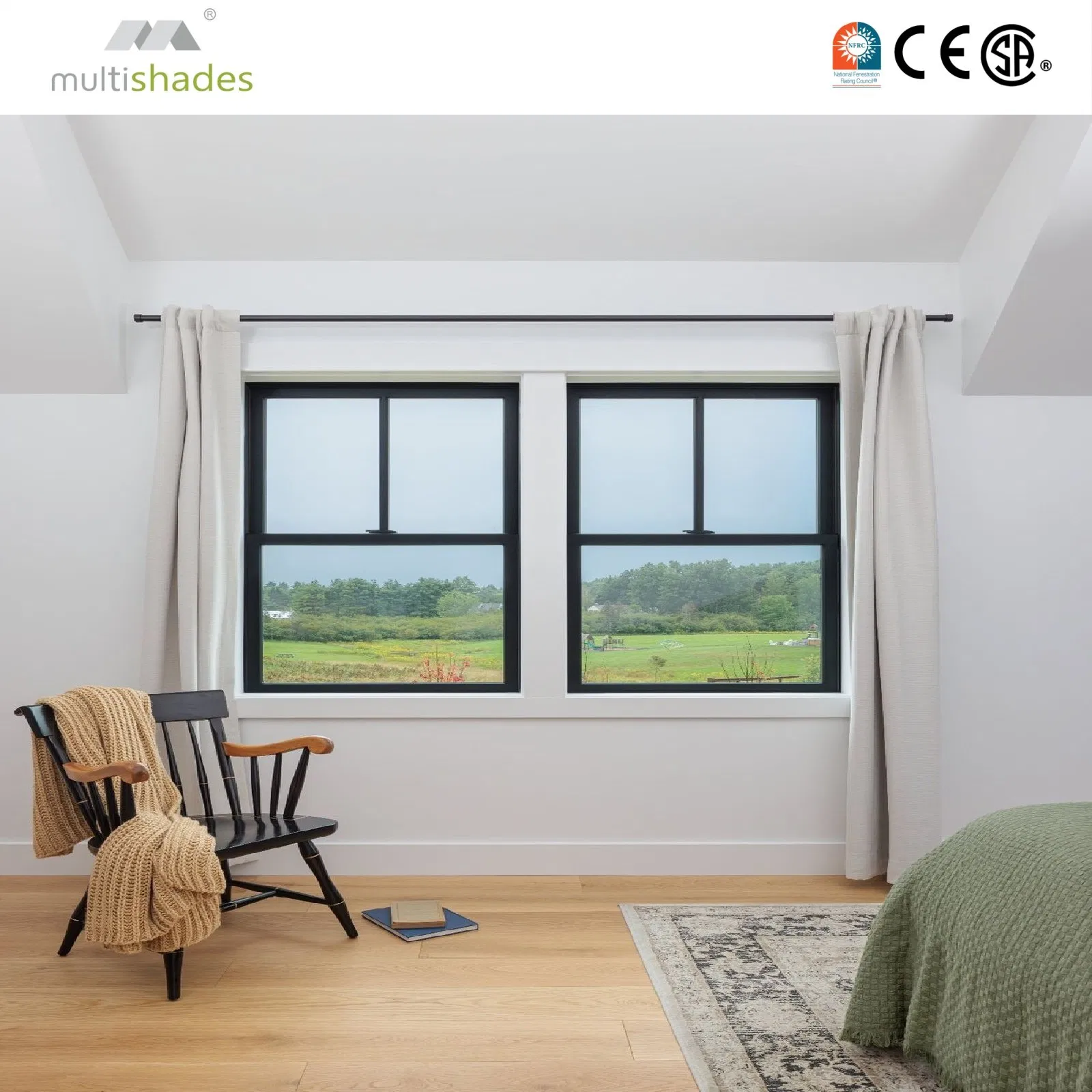 Architectural Series Single Hung Window Designed by Professionals with Aluminium Window Specs and High End Aluminum Window Engineering