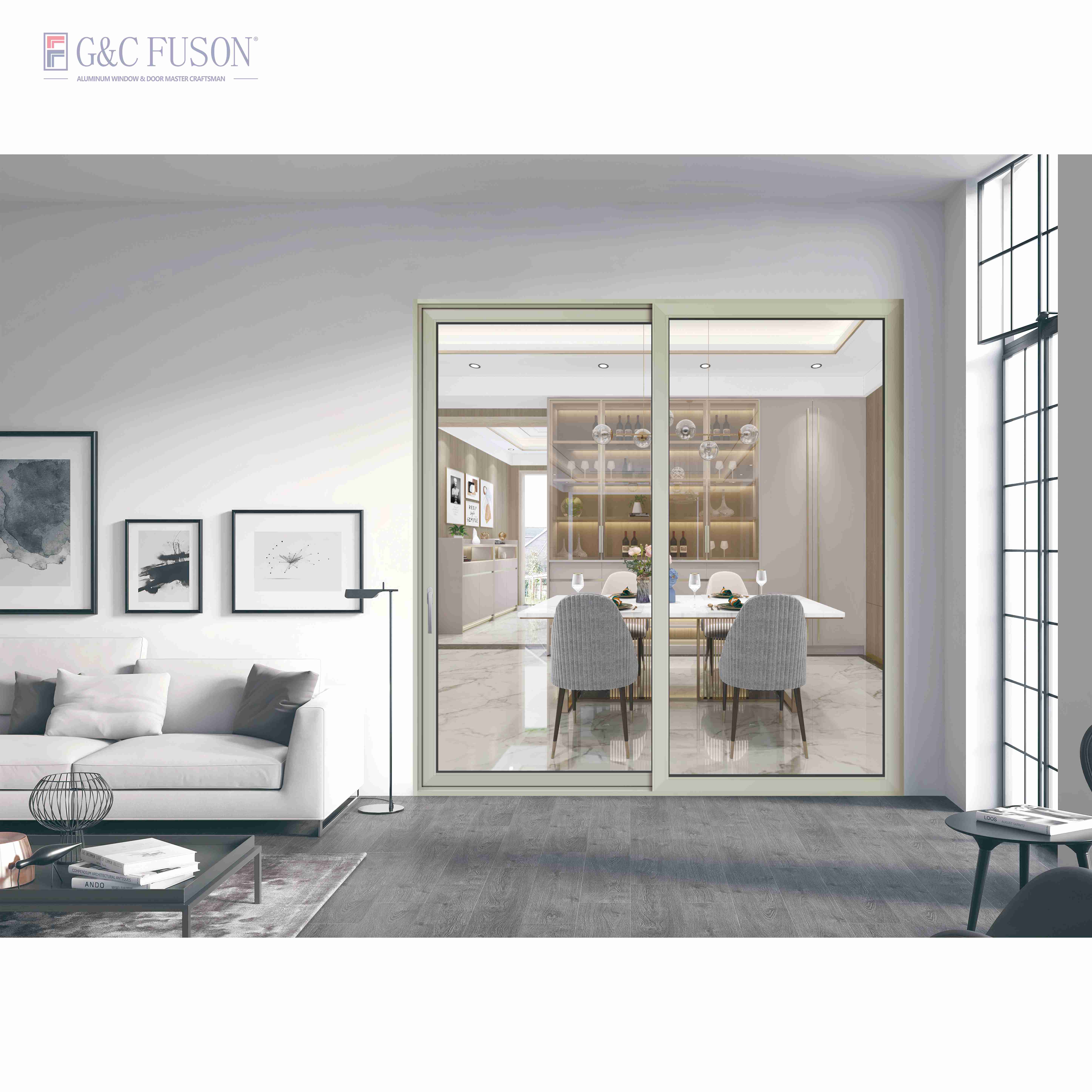 Aluminum Sliding Glass Patio Doors Hurricane Resistant Sliding Glass Doors Patio Windproof Waterproof Sliding Doors