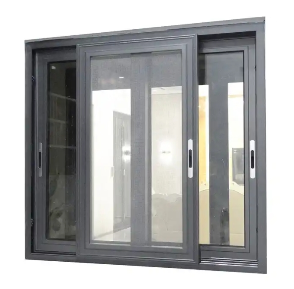 Thermal Insulated Black Sliding Glazed Soundproof Awning Aluminium Window for House