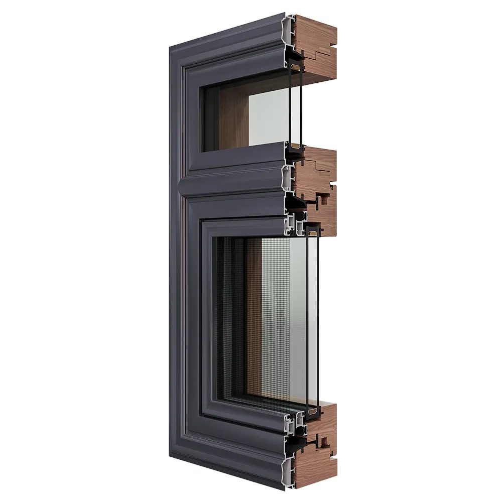Luxury Finish Wood-Clad Aluminum Windows Premium Wood Aluminum Composite Windows for Residential Interior Renovation Upgrade