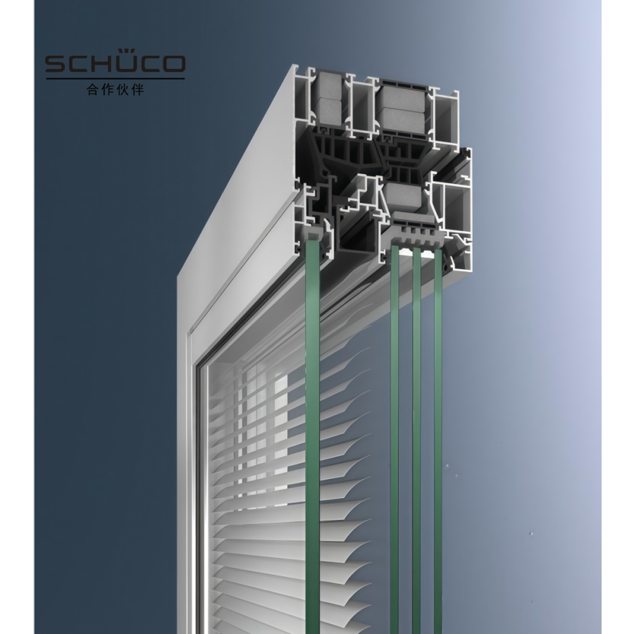 Venetian Blind Composite Aluminum Window with Airtight Waterproof for Modern Architectural