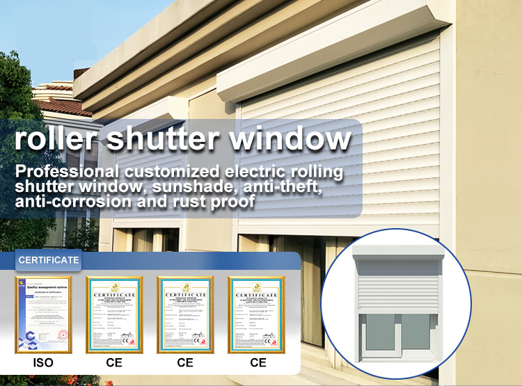 Electric Security Motorized Aluminum Roller Shutter Window