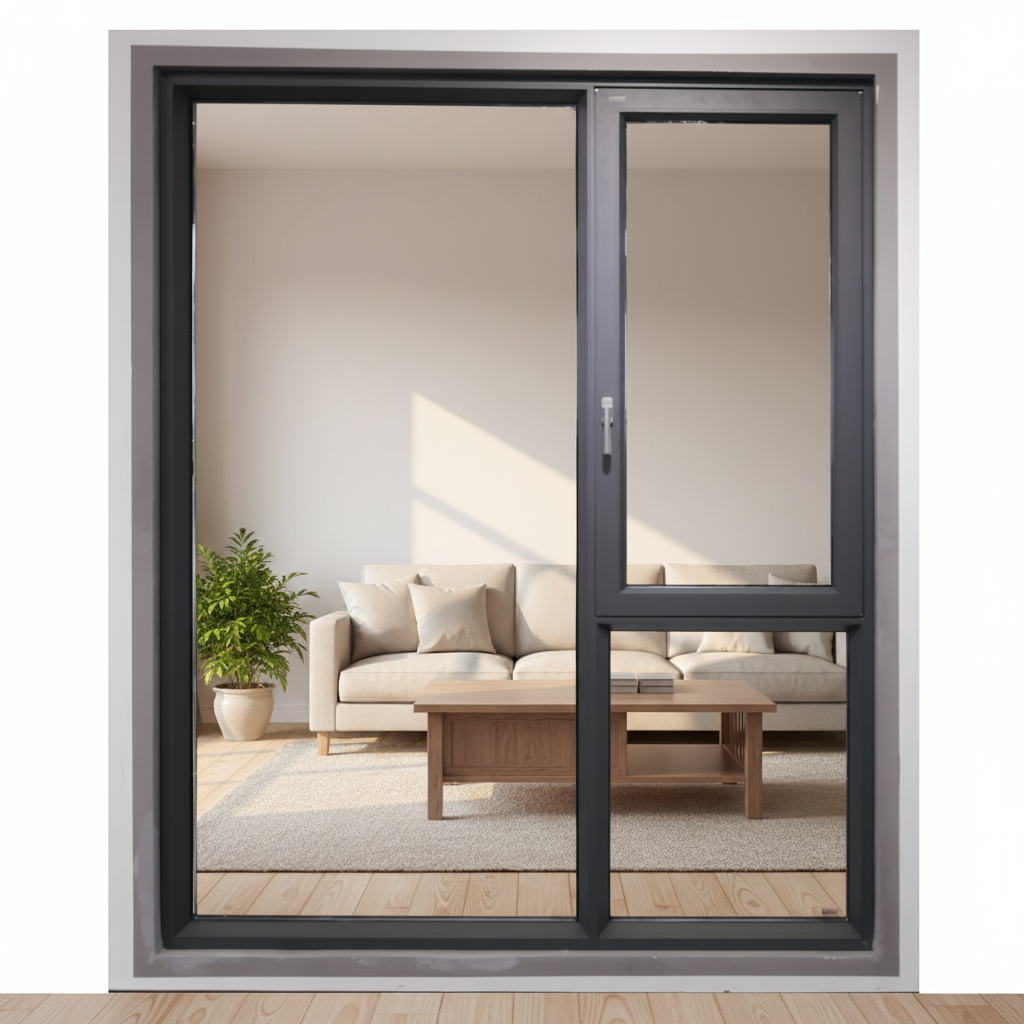 Luxury Aluminum Casement Window Double Glazed Thermal Break Sound Insulated High Rise Building Design