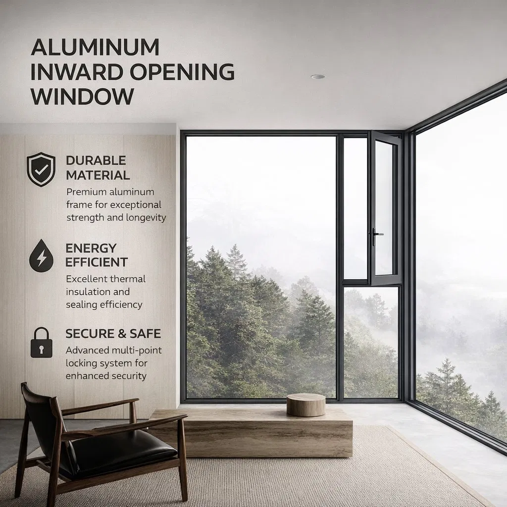 Factory Direct Commercial Aluminium Double Glazed Thermal Break Soundproof Energy Efficient Architectural Building Durable Office Casement Window