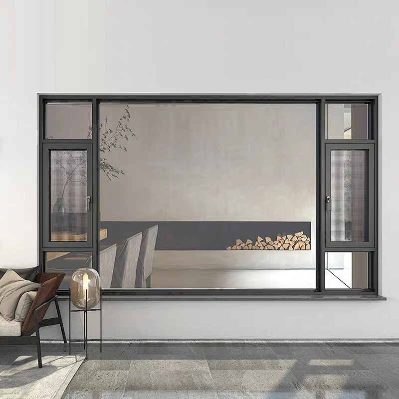 Customized Factory Double Glazed Tempered Casement Custom Aluminum Aluminium Glass Windows for Home House Apartments and Villas