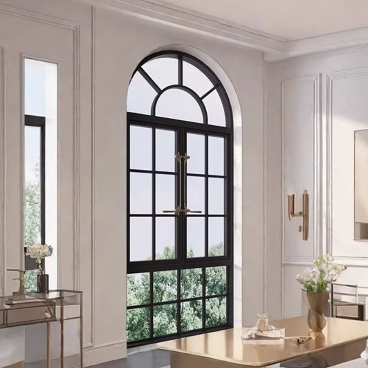 NFRC Standards High Energy Efficiency Double Glazing Aluminum French windows Double Casement Window with Grill
