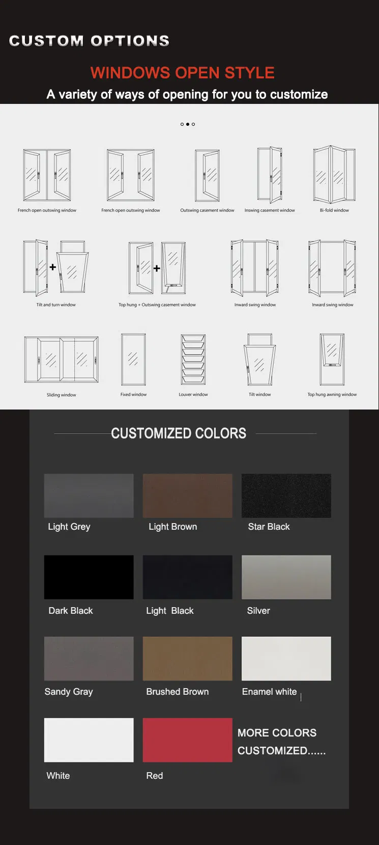 Hurricane Proof Impact Resistant Sliding Heat Insulation Aluminum Windows and Doors