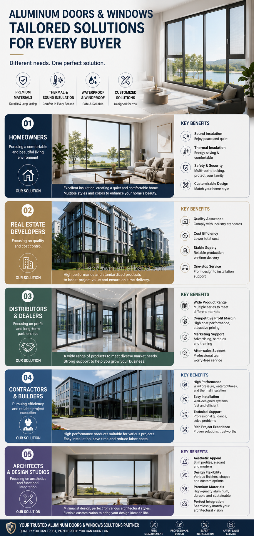 Heavy Duty Aluminum Sliding Window Commercial Grade Glass Window AS2047 Project Window for High-rise Apartment Building