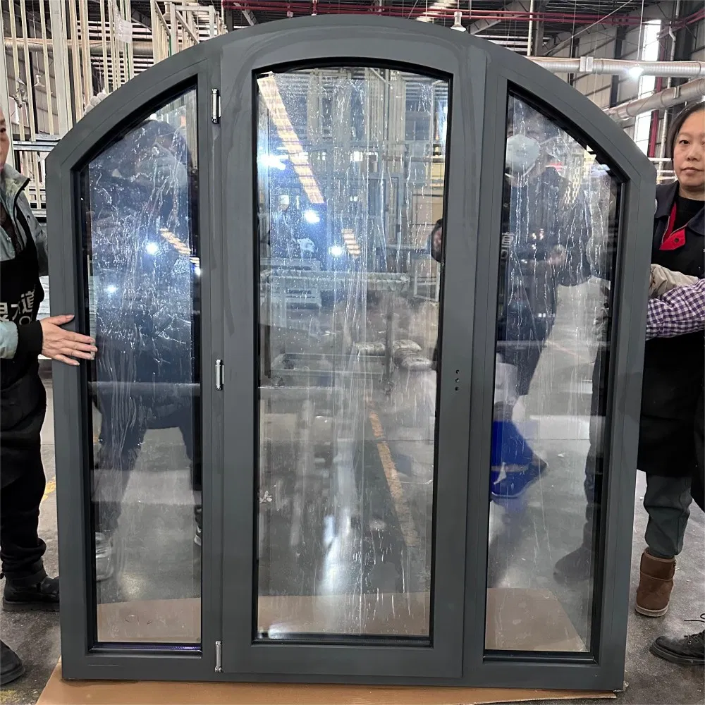 Custom-Made Architectural Curved Aluminum Window for Luxury Villas Commercial Buildings