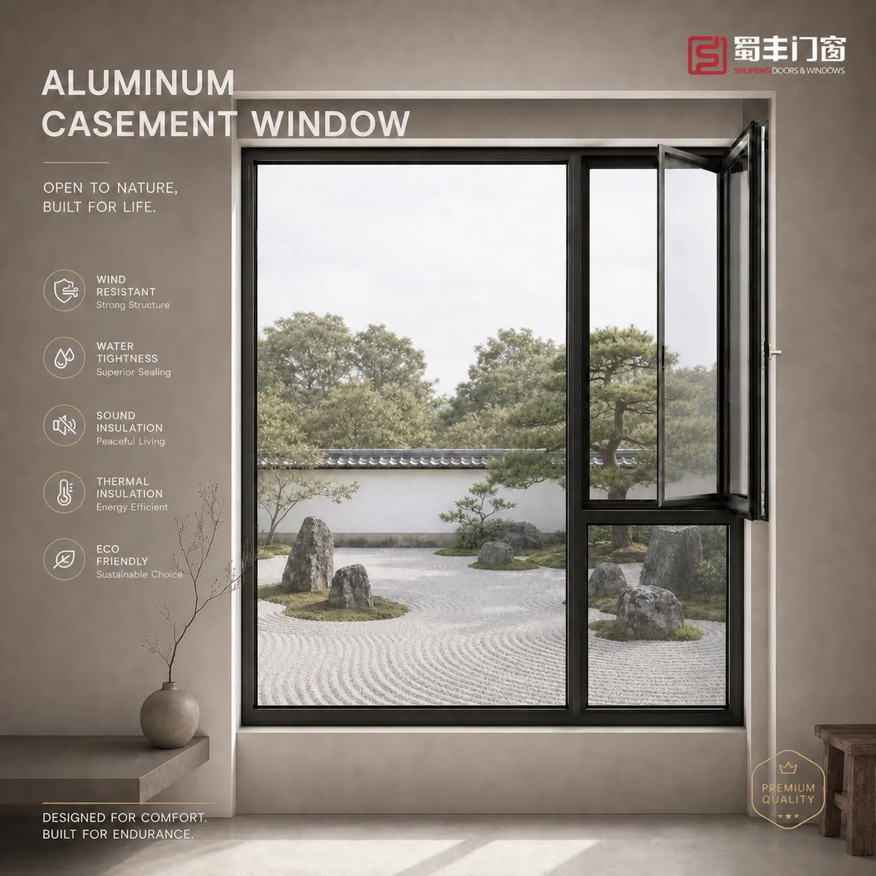 Factory Price OEM ODM Manufacturer Supplier Modern Energy Efficient Soundproof Thermal Break Aluminum Window High Quality Casement Window