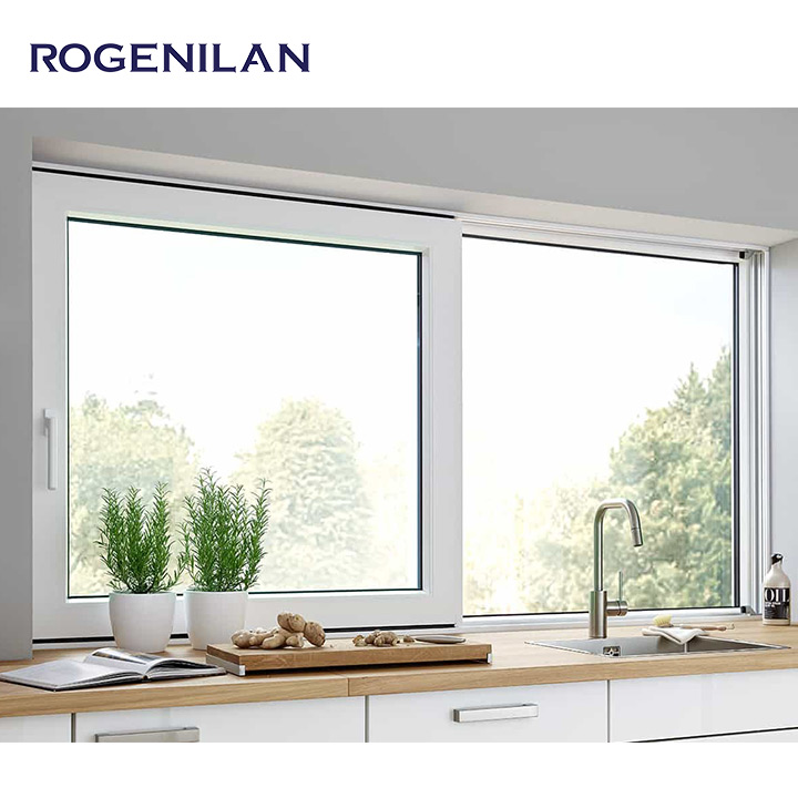 Rogenilan 2025 Trending Aluminum Glass Sliding Window with Shutters Philippines Security Vitre Slide windows