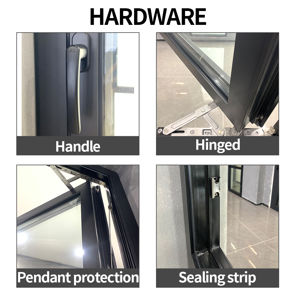 Modern Waterproof High Impact Black Aluminum Alloy Thin Profile Windows And Doors For Villa USA