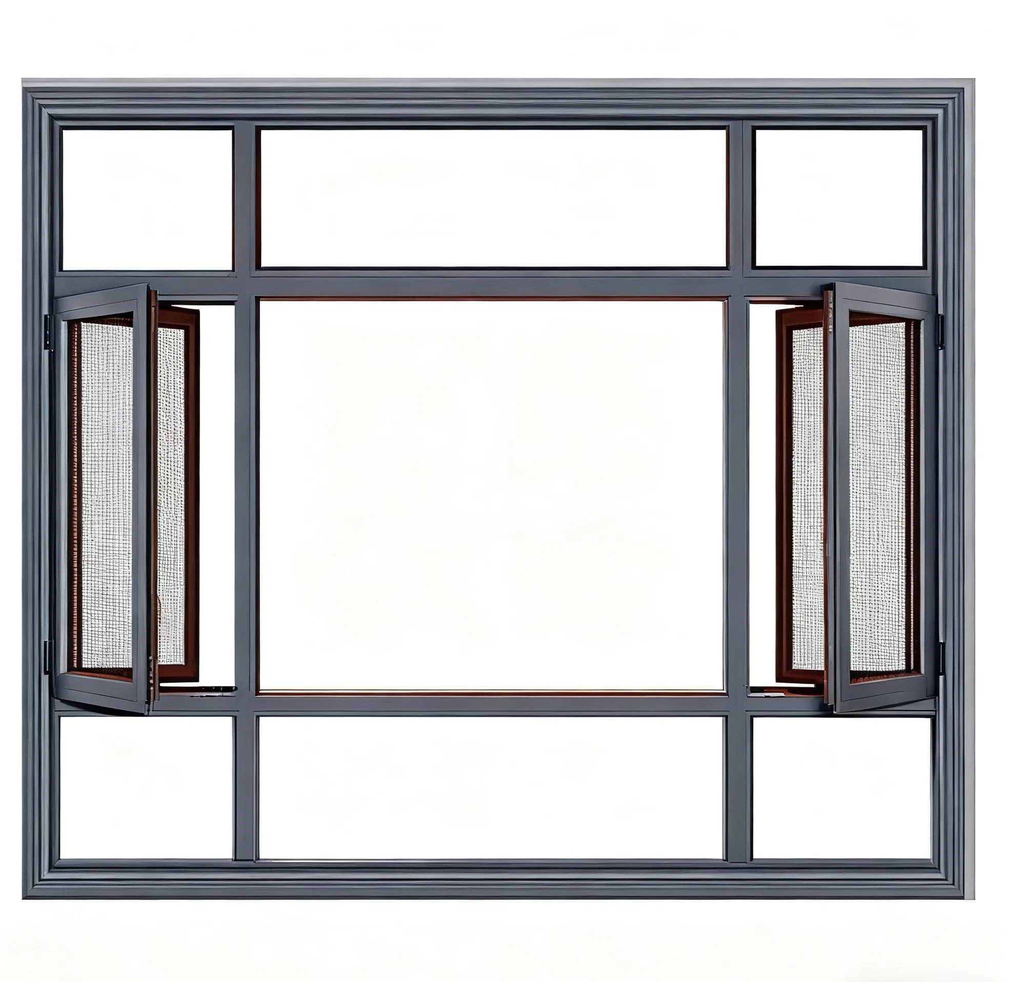 Aluminum Window Trim/PVC Nfrcapproved Multi-Point Lock Anti-Theft Thermally Broken Commercial Double Glazed Aluminum Picture and Fixed Triple Glass