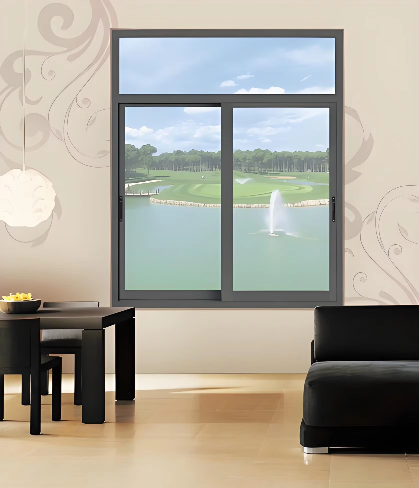 Waterproof Double Glass Glazed Alloy Aluminium Sliding Window with Mesh for Balcony