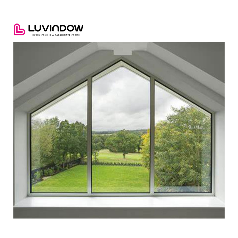 Luvindow Factory New Style Aluminum Design Large Windows Low E Argon Double Glass Fixed Window