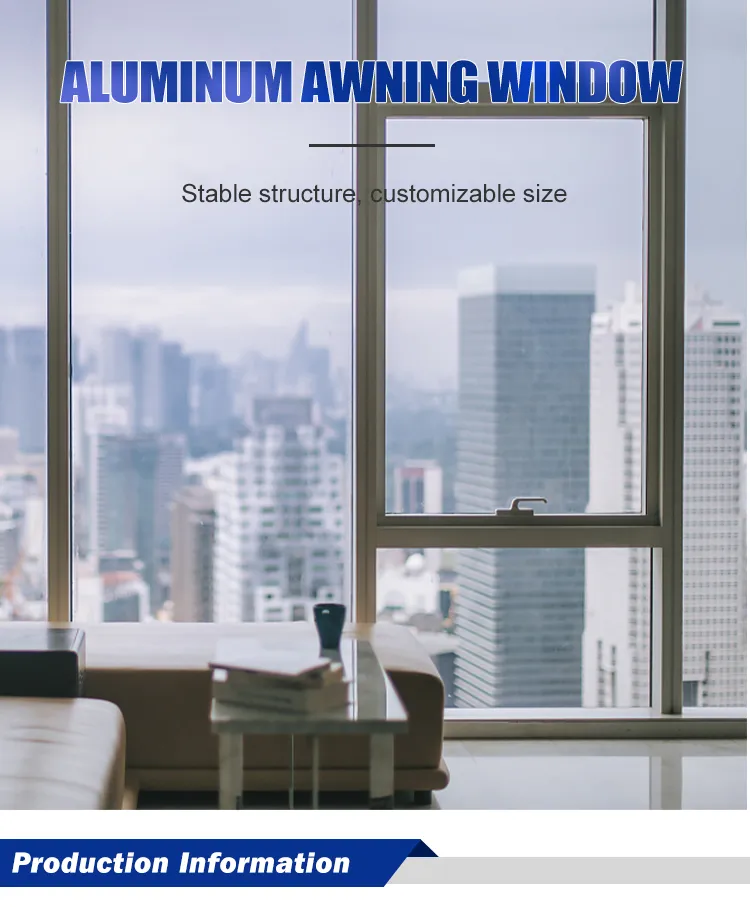 Excellent Quality Windows and Doors Tempered Glass Aluminum Awning Window